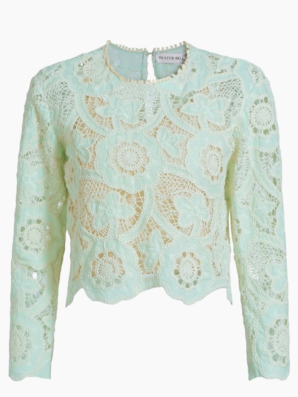 Hunter Bell Mint Lace Long-Sleeve Top